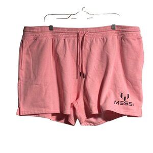 Messi Pink Athletic Shorts Womens Size 3XL Soccer Athleisure Gym Workout